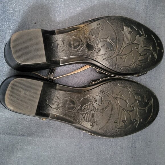 CLARKS-ARTISAN-black leather strappy wedge 10M Womens Sandals - Picture 6 of 7